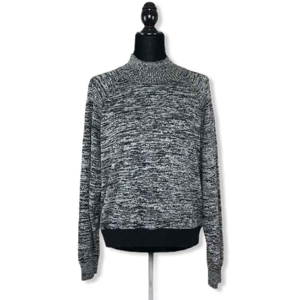 Splendid Heathered Grey Mock Neck Sweater Long Sleeve NWT size Large
